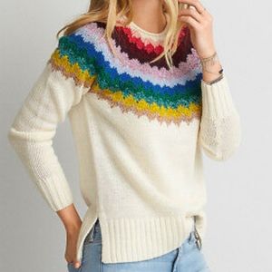 American Eagle Rainbow Knit Sweater 🌈